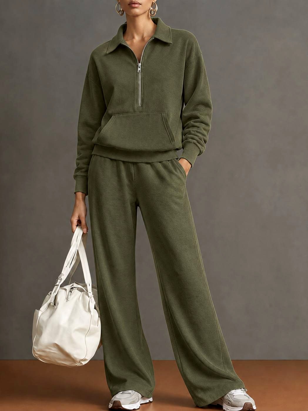 Genna - Women's Collared Half-Zip Matching Set 5