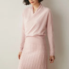 Grace - Women's Cashmere Wrap V-Neck Pullover
