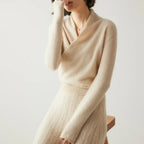 Grace - Women's Cashmere Wrap V-Neck Pullover