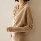 Grace - Women's Cashmere Wrap V-Neck Pullover