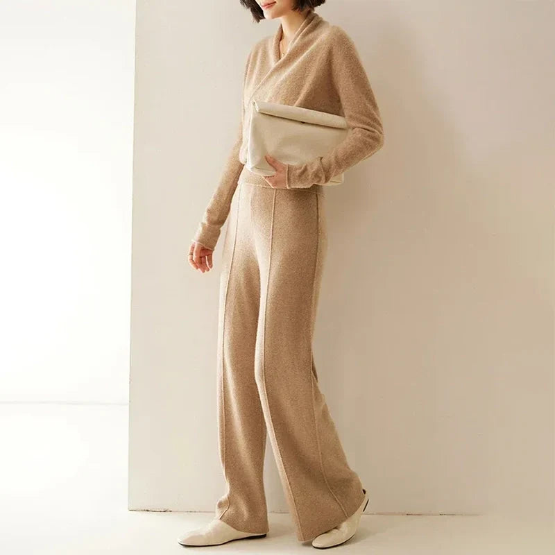 Grace - Women's Cashmere Wrap V-Neck Pullover