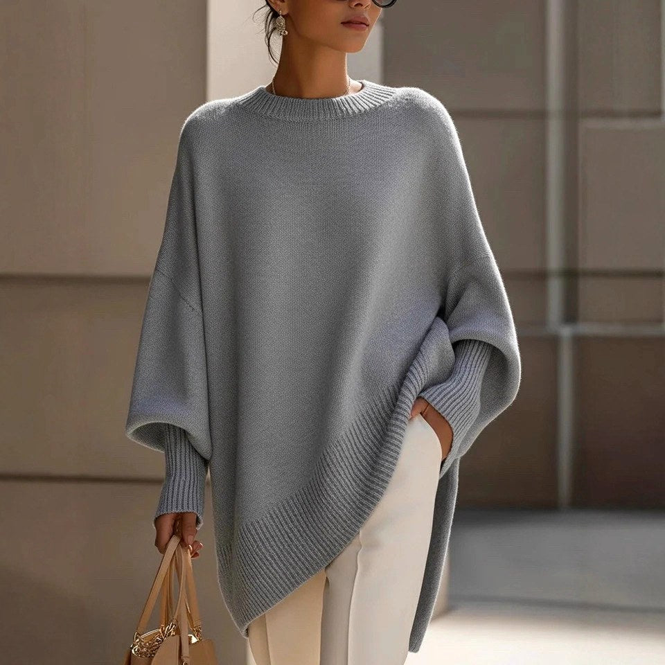 Hadley - Women's Round Neck Batwing Sweater 2