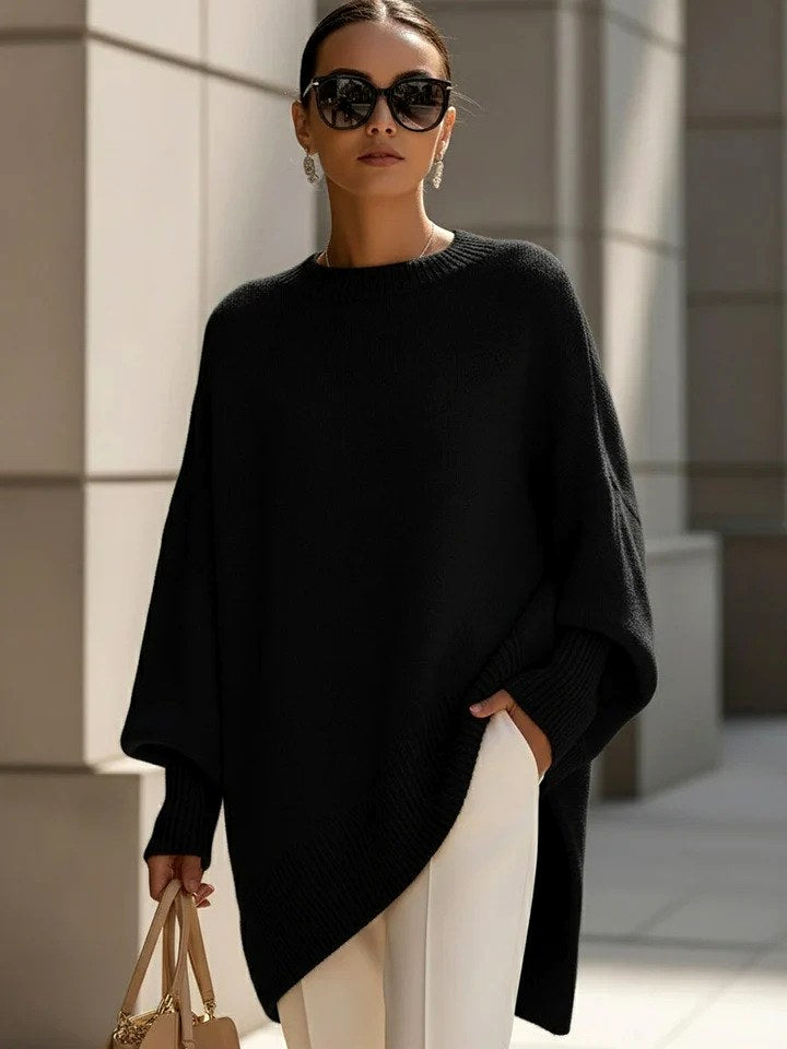 Hadley - Women's Round Neck Batwing Sweater 4