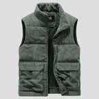 Harmon - Men's Ribbed Corduroy Vest with Cargo Pockets