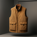 Harmon - Men's Ribbed Corduroy Vest with Cargo Pockets