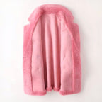 Hazel - Women's Oversized Double-Breasted Faux Shearling Coat