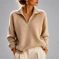 Hilda - Women's Collared V-Neck Knit Sweater 1
