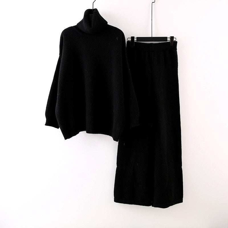 Ilse - Women's Turtleneck Sweater & Wide-Leg Pants Set 4