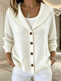 Ira - Women's Shawl-Collar Button-Up Knit Cardigan 1
