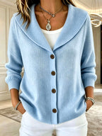 Ira - Women's Shawl-Collar Button-Up Knit Cardigan 3