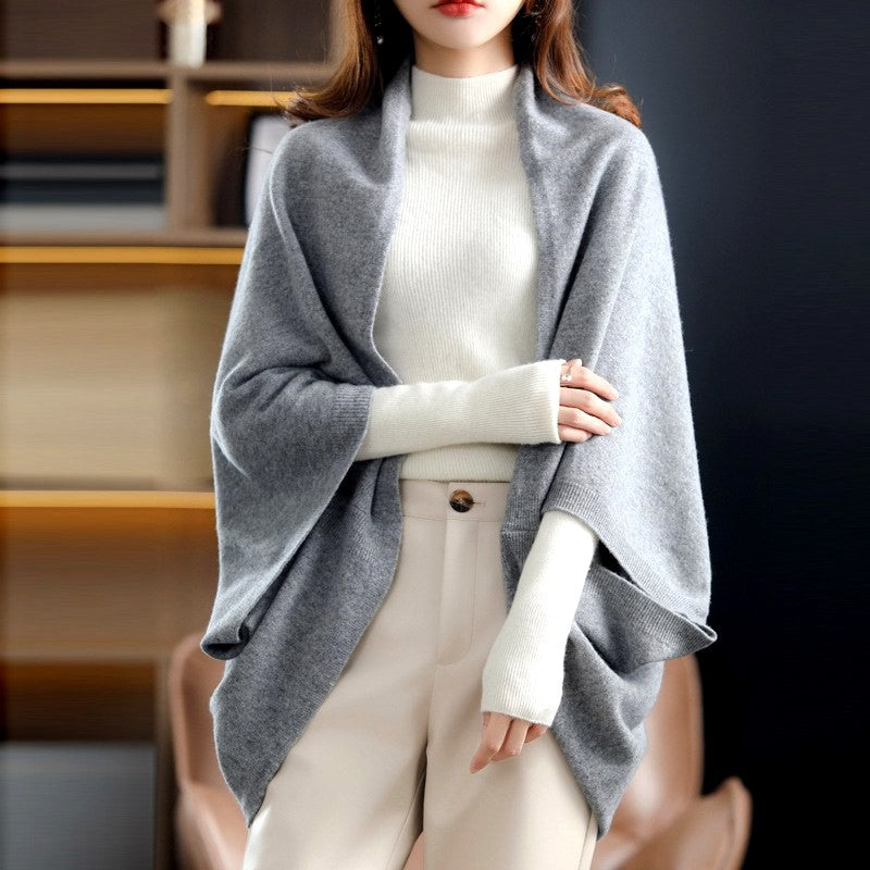 Isadora - Women's Wool Batwing Oversized Cardigan 7