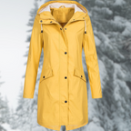Isla - Women's Button-Front Hooded Raincoat
