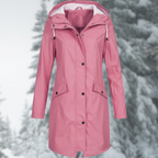 Isla - Women's Button-Front Hooded Raincoat
