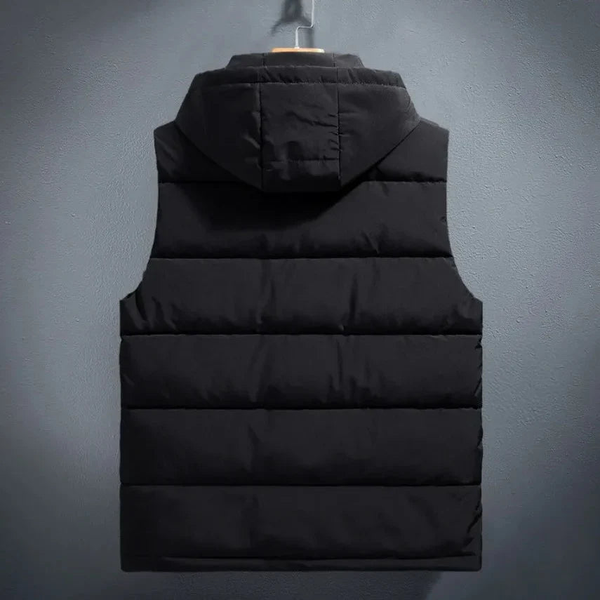James - Men's Quilted Puffer Vest with Hood