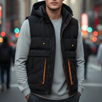 James - Men's Quilted Puffer Vest with Hood
