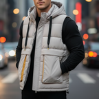 James - Men's Quilted Puffer Vest with Hood