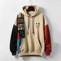 Jericho - Men's Patchwork Graphic Hoodie with Drawstring Hood