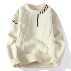 Jettson - Men's Distressed Patchwork Crewneck Sweater