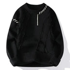 Jettson - Men's Distressed Patchwork Crewneck Sweater
