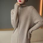 Jill - Women's Long-Sleeve Turtleneck Sweater Dress 2