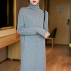 Jill - Women's Long-Sleeve Turtleneck Sweater Dress 3