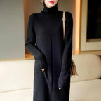 Jill - Women's Long-Sleeve Turtleneck Sweater Dress 4