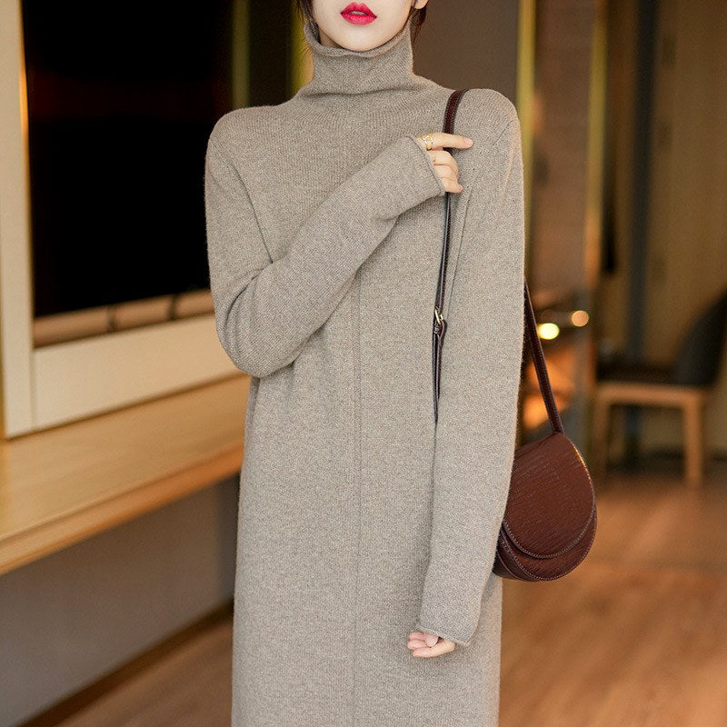 Jill - Women's Long-Sleeve Turtleneck Sweater Dress 5