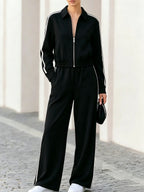 Jillian - Women's Zip-Up Track Jacket & Wide-Leg Pants Set 1