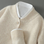 Joren - Men's Button-Front Cashmere Cardigan with Ribbed Trim