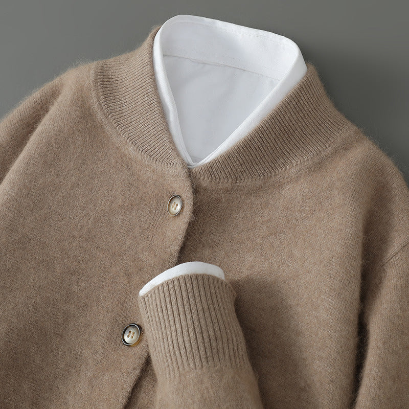 Joren - Men's Button-Front Cashmere Cardigan with Ribbed Trim