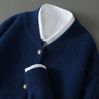 Joren - Men's Button-Front Cashmere Cardigan with Ribbed Trim