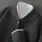 Joren - Men's Button-Front Cashmere Cardigan with Ribbed Trim