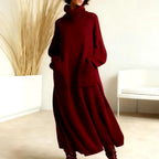 Juliet - Women's Wool Turtleneck Oversized Midi Dress 1