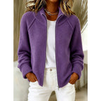Kaia - Women's High-Neck Zip-Up Knit Cardigan 4