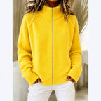 Kaia - Women's High-Neck Zip-Up Knit Cardigan 5
