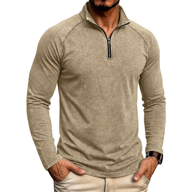 Keith - Men's Stand Collar Quarter-Zip Casual Shirt 1