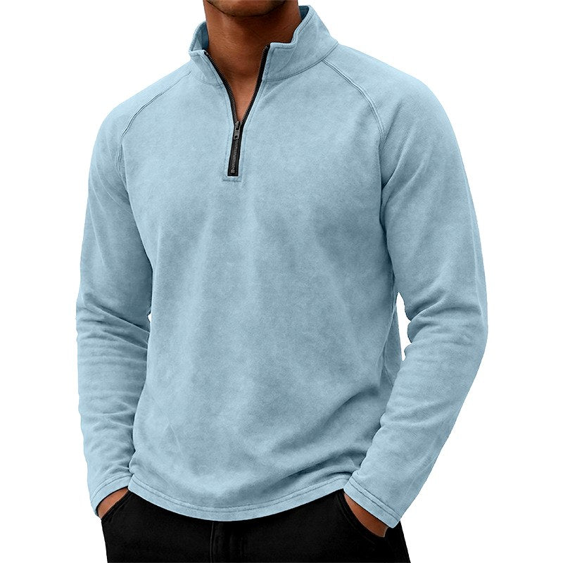 Keith - Men's Stand Collar Quarter-Zip Casual Shirt 2