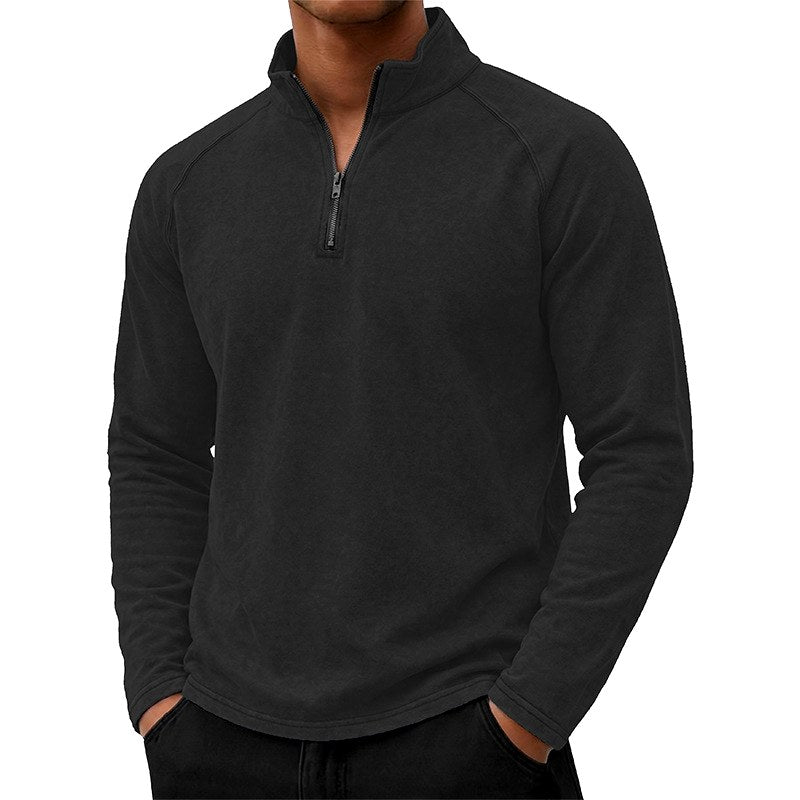 Keith - Men's Stand Collar Quarter-Zip Casual Shirt 3