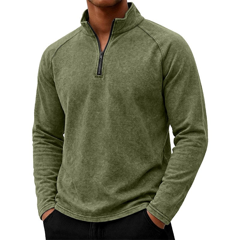 Keith - Men's Stand Collar Quarter-Zip Casual Shirt 4