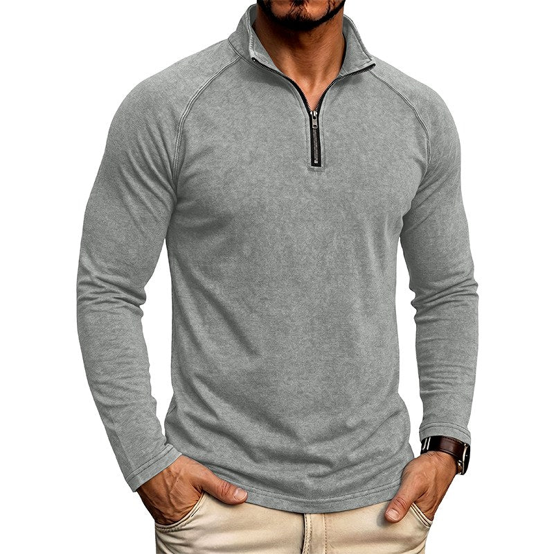 Keith - Men's Stand Collar Quarter-Zip Casual Shirt 5