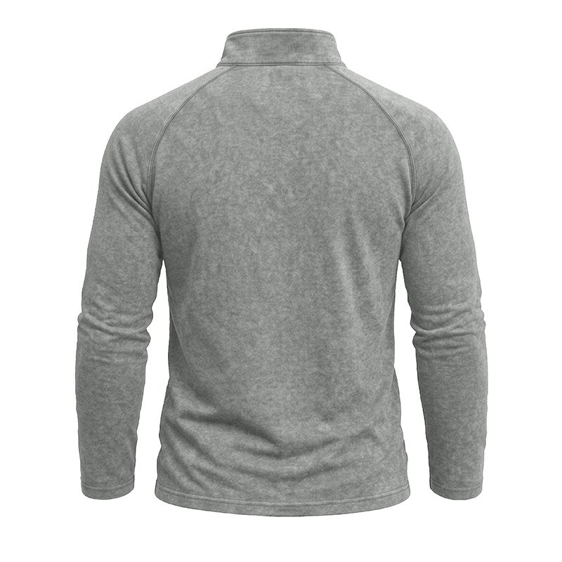 Keith - Men's Stand Collar Quarter-Zip Casual Shirt 6
