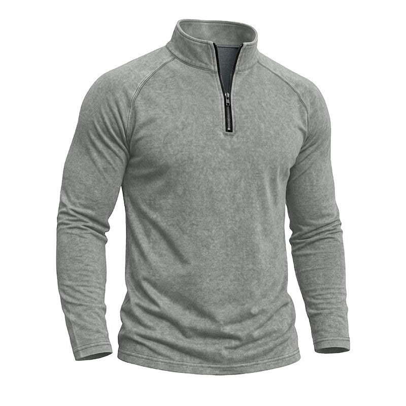 Keith - Men's Stand Collar Quarter-Zip Casual Shirt 7