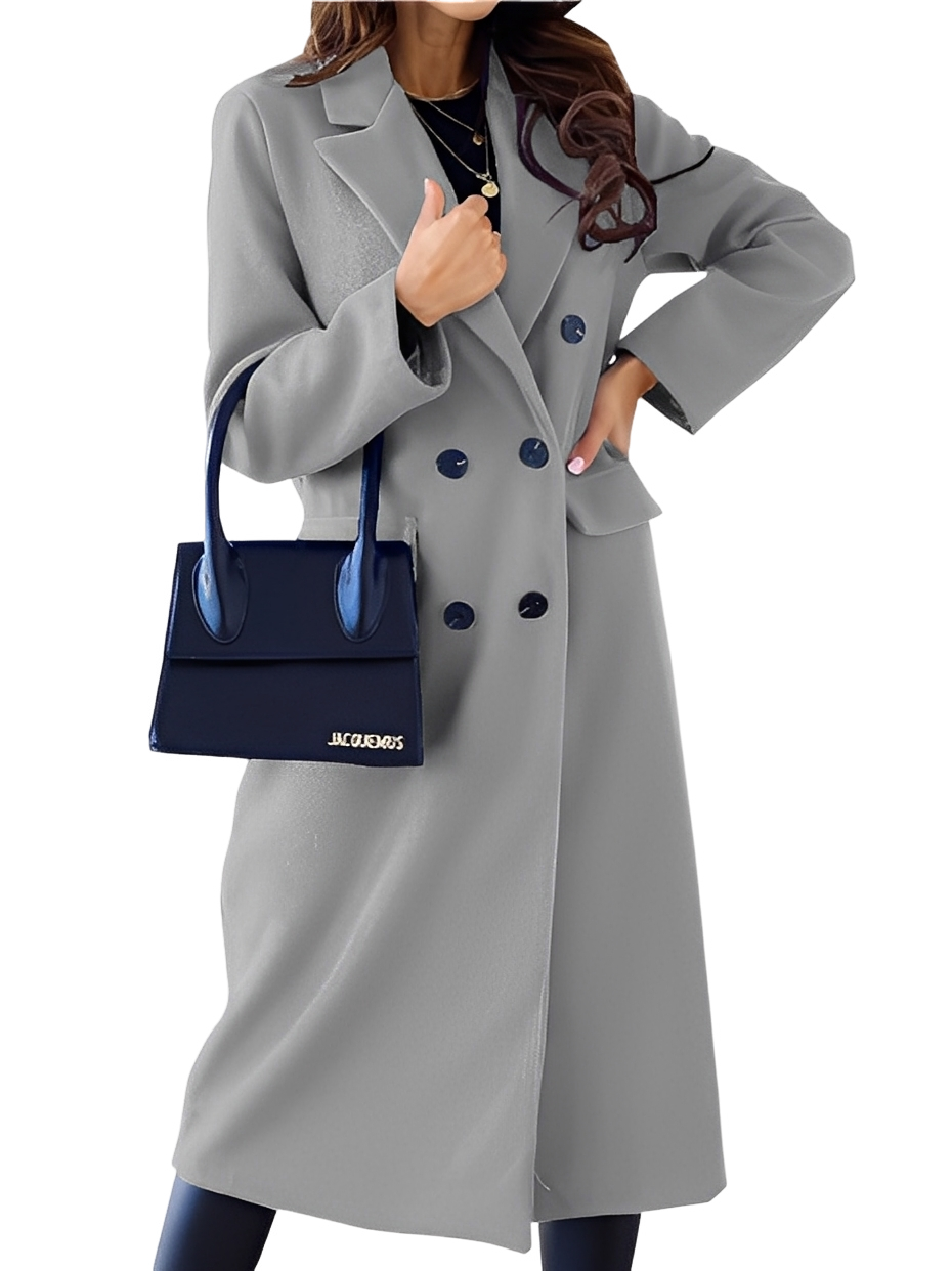 Kennedy - Women's Double-Breasted Notch-Collar Coat