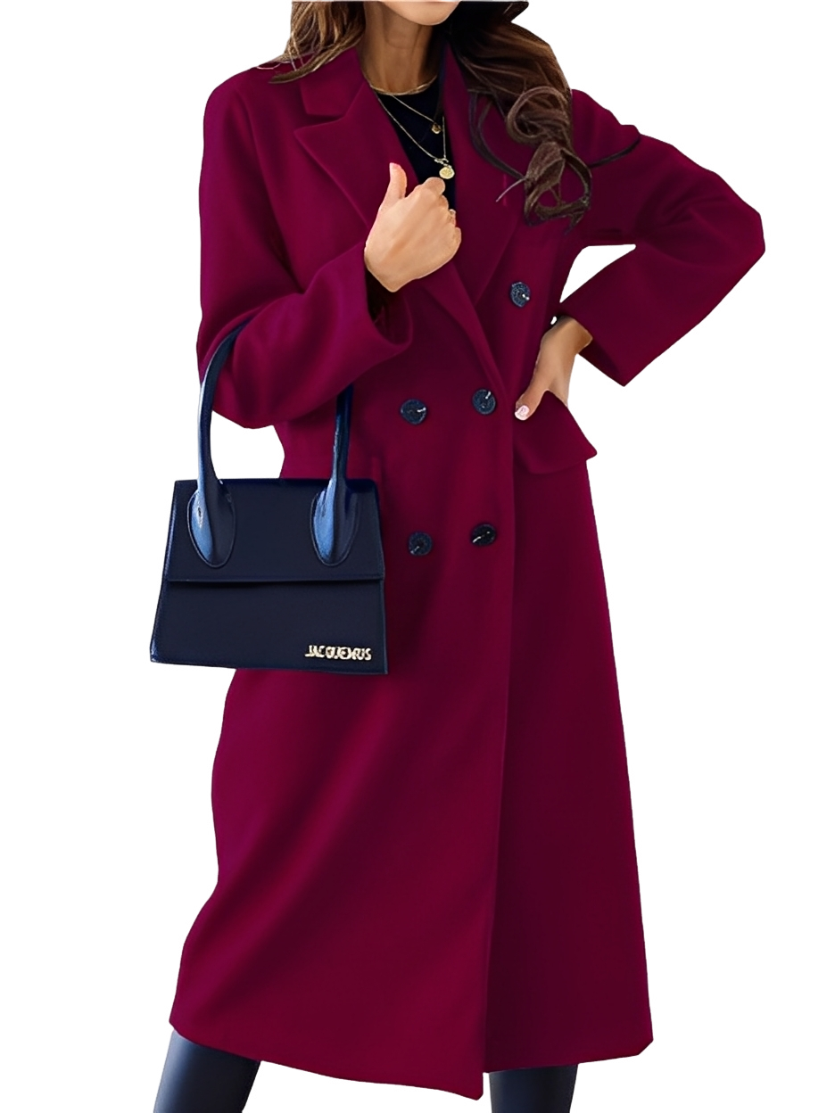 Kennedy - Women's Double-Breasted Notch-Collar Coat
