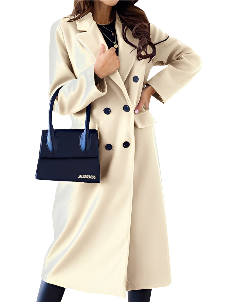 Kennedy - Women's Double-Breasted Notch-Collar Coat