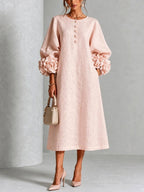 Kennedy - Women's Floral Cuff A-Line Dress