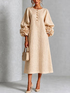 Kennedy - Women's Floral Cuff A-Line Dress