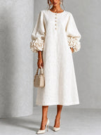 Kennedy - Women's Floral Cuff A-Line Dress
