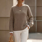 Kenza - Women's Ribbed Crew Neck Knit Sweater 3