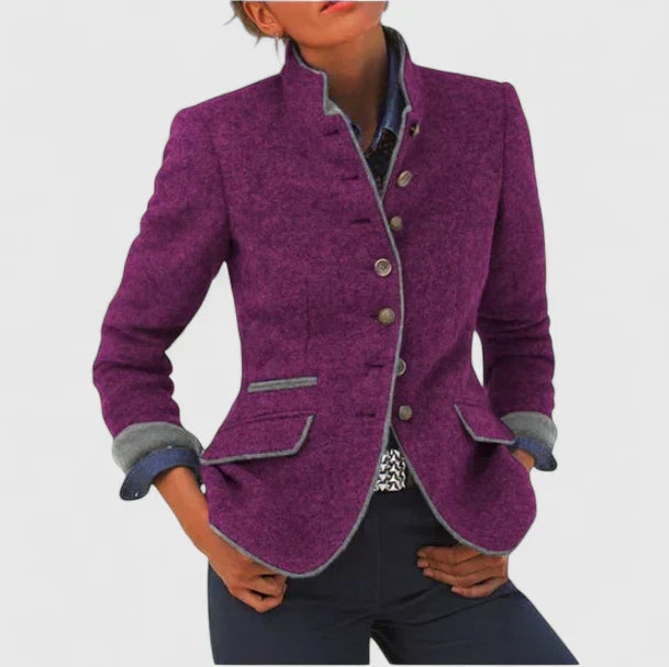 Kim - Women's Button-Front Knit Blazer